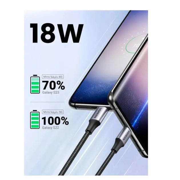 Câble USB vers Type-C UGREEN - 3 Mètres - Tressé en nylon pour charge rapide 5