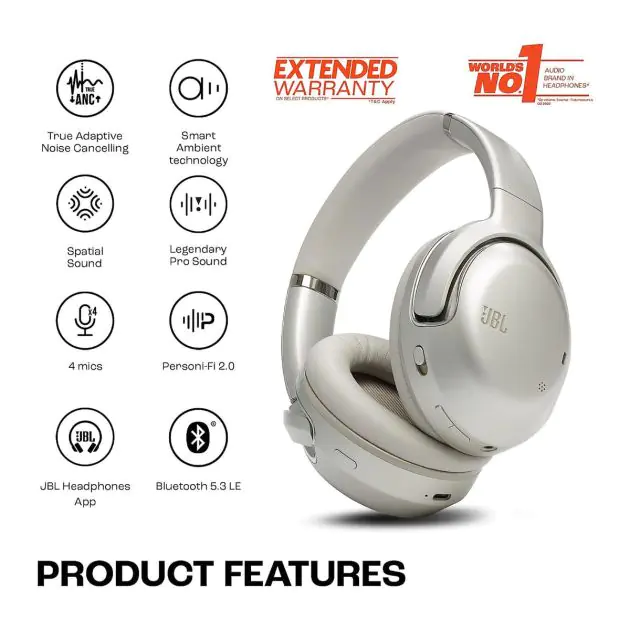 Casque supra-auriculaire sans fil JBL Tour One M2 - Réduction de bruit- ANC - 7 Micros - Immersive Spatial Sound - Bluetooth 5.3 5