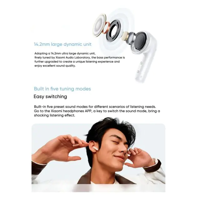 Ecouteur sans fil - Xiaomi redmi buds 6 active - TWS - Bluetooth 5.4 - Longue Durée de Vie de La Batterie - 5 Modes de Réglage 4