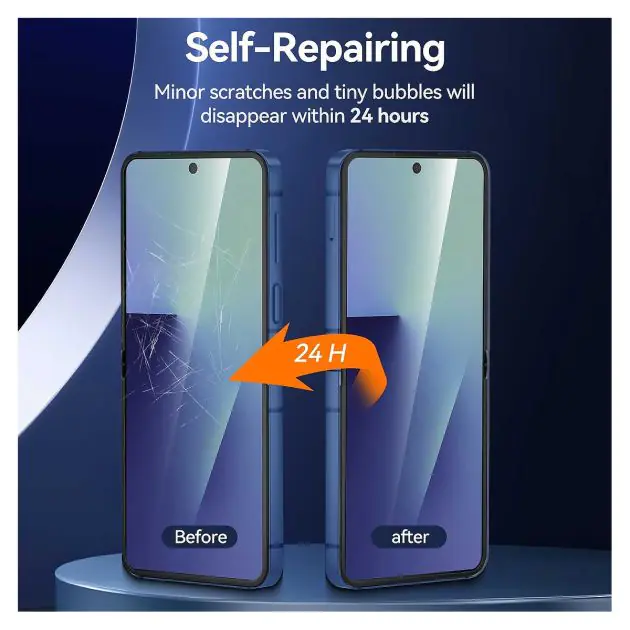 Lot de 2 + 2 Films de protection d'écran pour Samsung Galaxy Flip7 - 2 protections d'écran intérieures en TPU + 2 protections d'écran avant en verre trempé 5