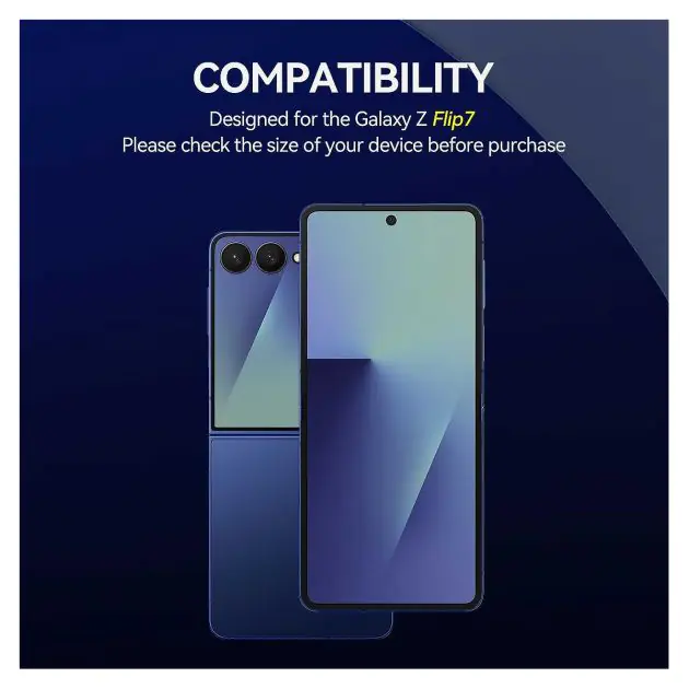 Lot de 2 + 2 Films de protection d'écran pour Samsung Galaxy Flip7 - 2 protections d'écran intérieures en TPU + 2 protections d'écran avant en verre trempé 6