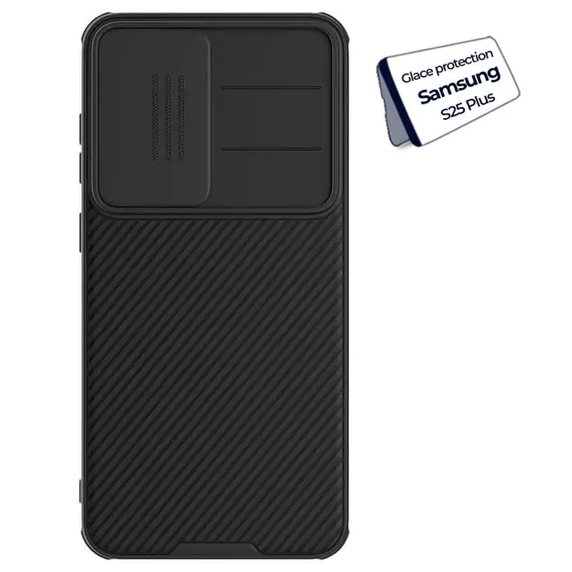 Pochette pour Samsung Galaxy S25 plus avec protège caméra - Nillkin CamShield Pro - Noir