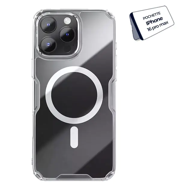 Pochette transparente magsafe Nillkin pour IPhone 16 Pro Max