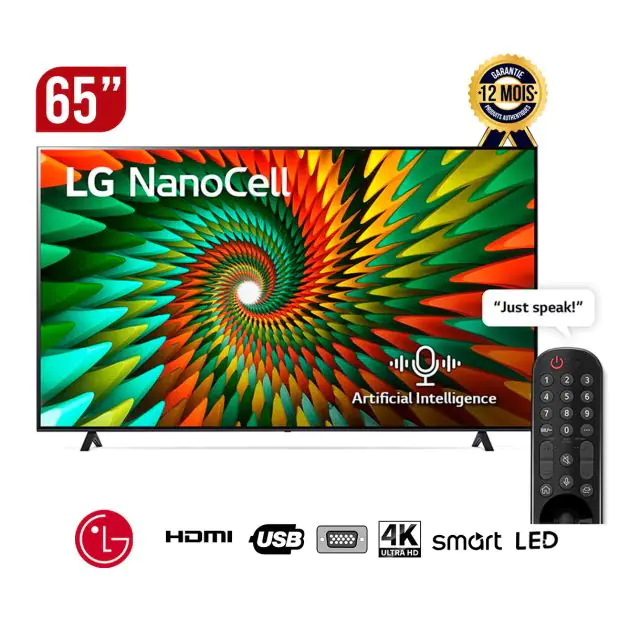 TV Smart LG Nanocell - 65NANO776RA - 65 pouces - WebOS - Smart AI ThinQ -